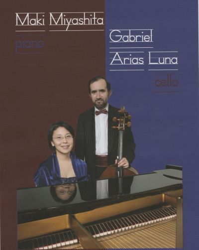 17 november 16:00 uur - Lieder ohne Worte voor Cello en piano - Gabriel Arias Luna, cello en Maki Miyashita, piano